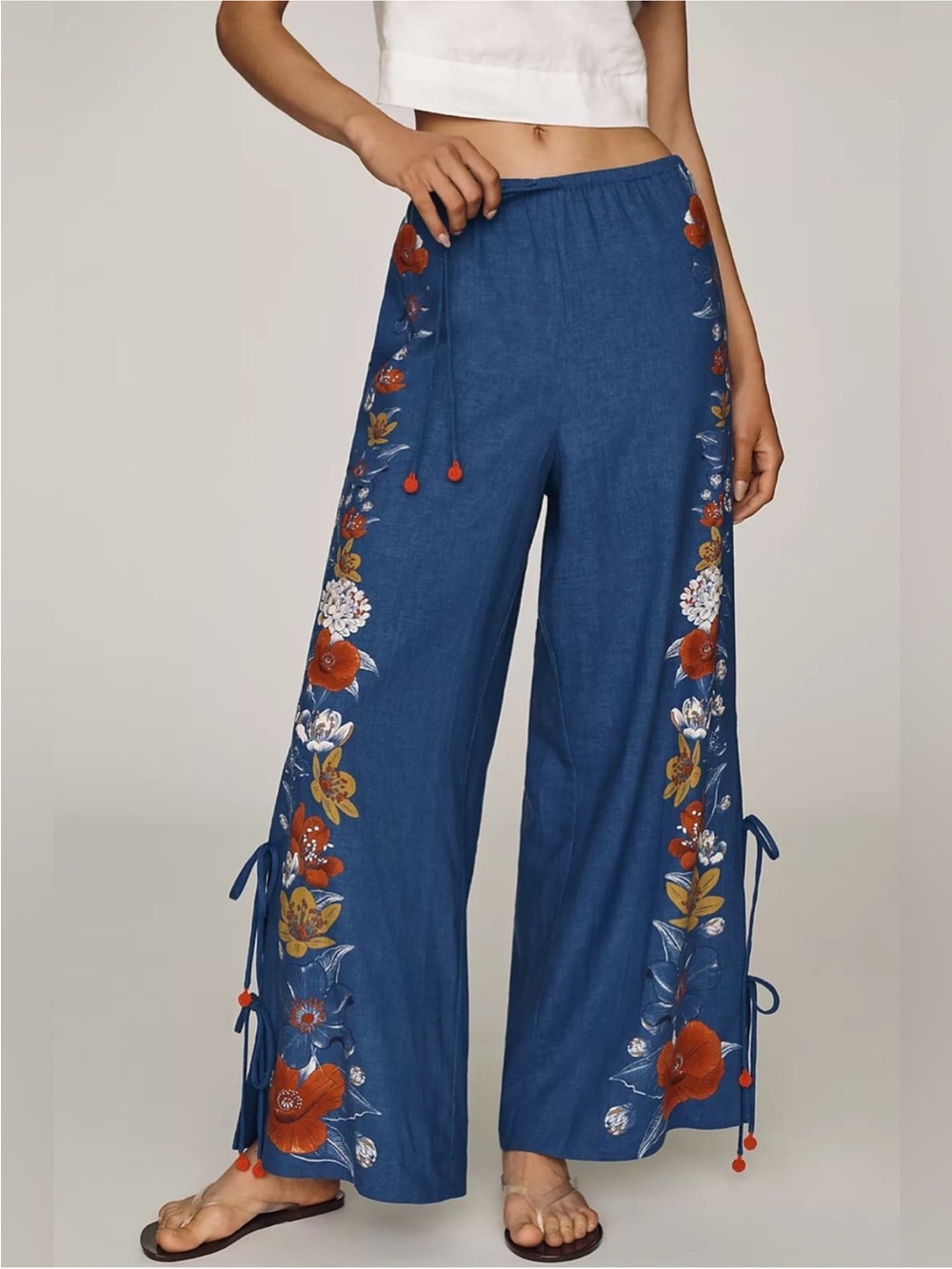NWT Farm Rio Floral Wide-Leg Pants